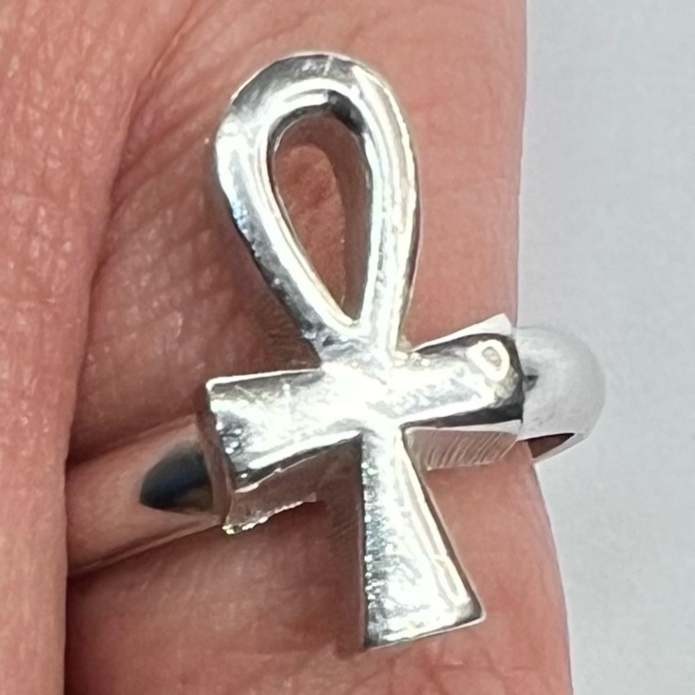 Vintage Trifari Silver Ankh Ring